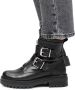 POELMAN LPMONK-69POE Zwart Leer Biker boots Dames - Thumbnail 4