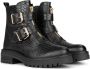 POELMAN Anaconda print leer Zwart Leer Biker boots Dames - Thumbnail 2