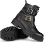 POELMAN Anaconda print leer Zwart Leer Biker boots Dames - Thumbnail 3