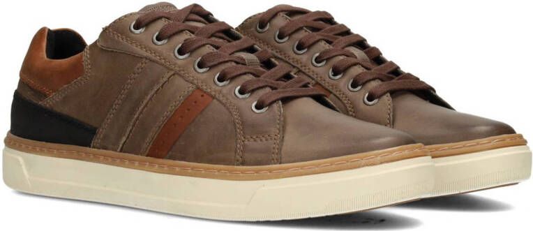PS Poelman Philos leren sneakers grijsbruin