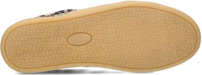 PS Poelman Polaro suède sneakers met panterprint beige
