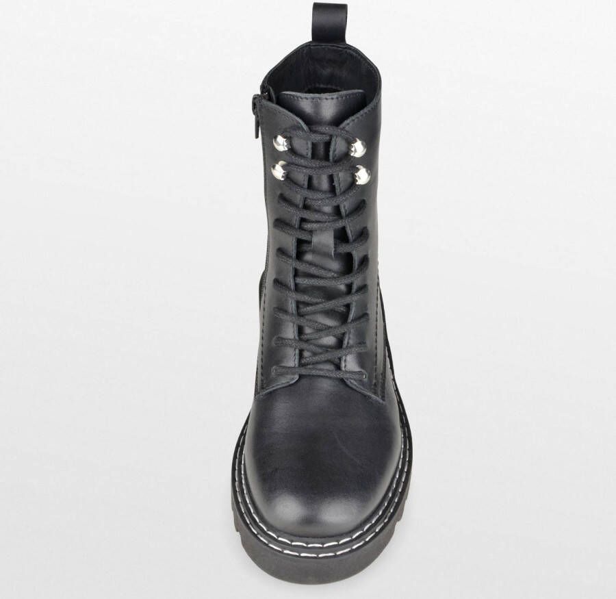 PS Poelman Saturno leren veterboots zwart