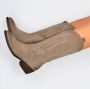 PS Poelman Bila High Dames Leren Suéde Cowboy Western Laarzen Bruin Beige Taupe - Thumbnail 4