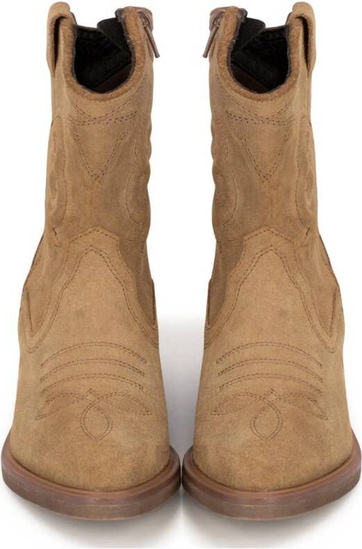 PS Poelman suède cowboylaarzen beige