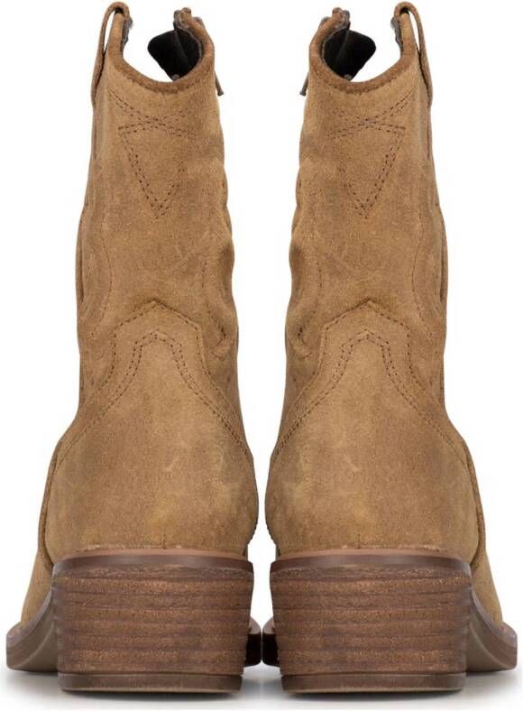 PS Poelman suède cowboylaarzen beige