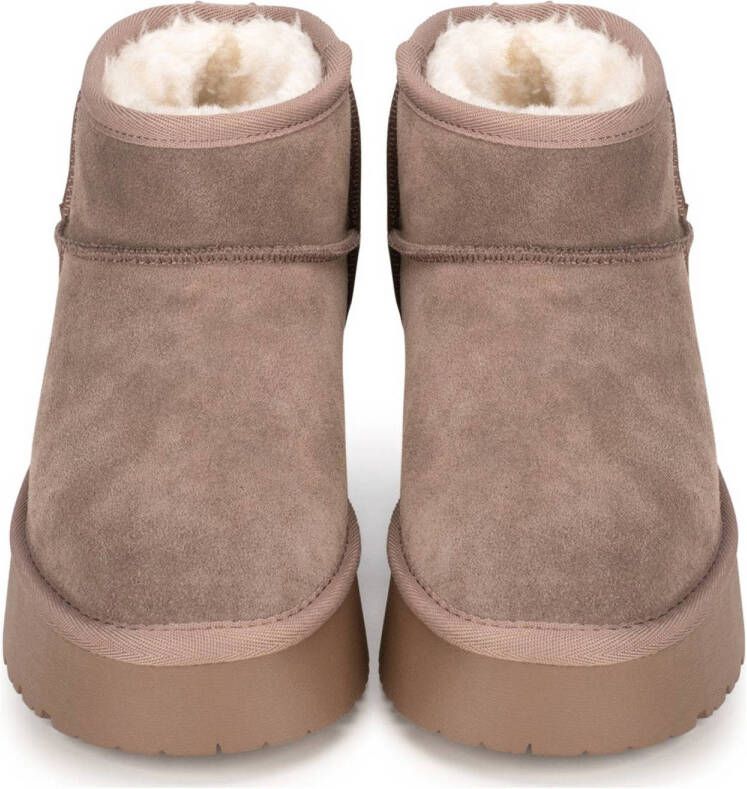PS Poelman suède enkelboots taupe