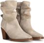 POELMAN Haklaars Beige Suede Enkellaars met hak Dames - Thumbnail 2