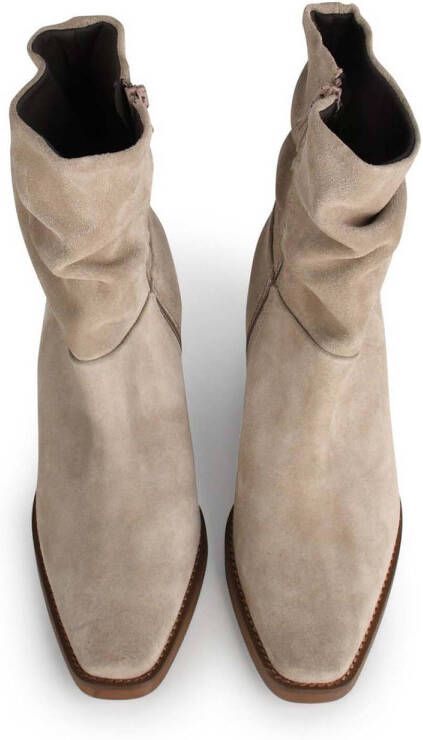 PS Poelman suede enkellaarzen beige