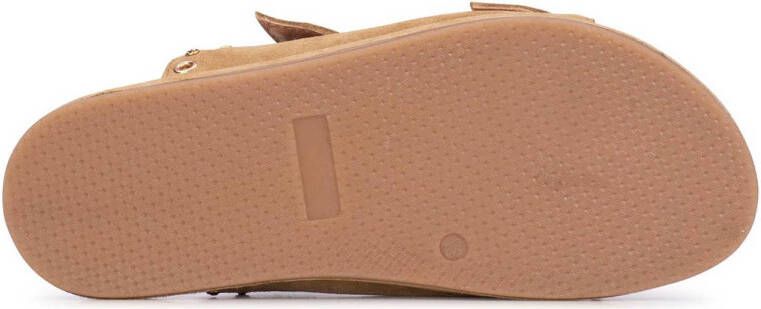 PS Poelman suède slippers camel