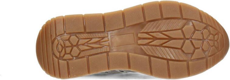 PS Poelman suède sneakers met panterprint beige