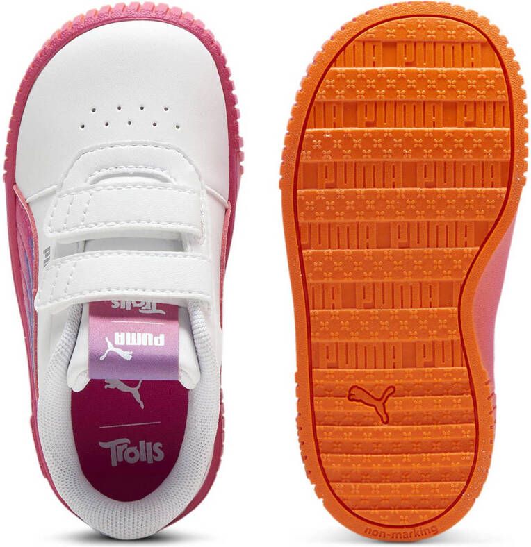 Puma Carina 2.0 Trolls sneakers wit fuchsia oranje