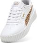PUMA Carina 3.0 Animal Jr Sneakers White-Light Sand- Gold - Thumbnail 6