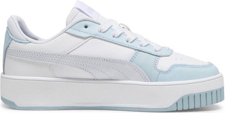 Puma Carina Street leren sneakers wit lichtblauw lichtgrijs