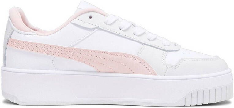 Puma Carina Street leren sneakers wit roze Meisjes Leer Meerkleurig 36
