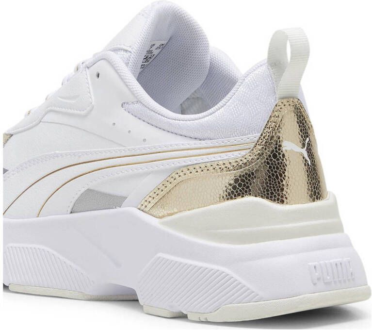 Puma Cassia Metallic Shine sneakers wit zilver goud