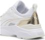 PUMA Cassia Metallic Shine Dames Sneakers White- Gold- Silver-Vapor Gray - Thumbnail 4