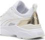 PUMA Cassia Metallic Shine Dames Sneakers White- Gold- Silver-Vapor Gray - Thumbnail 5