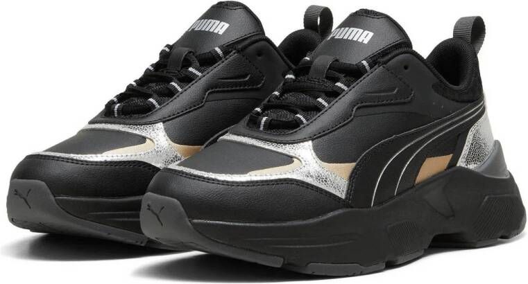 Puma Cassia Metallic Shine sneakers zwart zilver goud