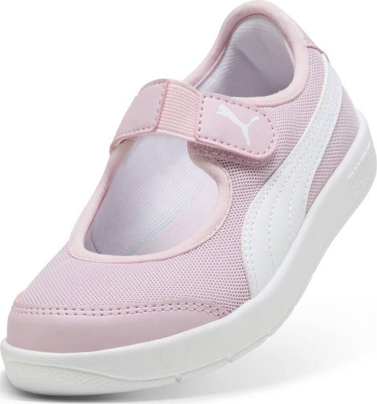 Puma Courtflex V3 Lina V sneakers met opening en klittenband roze wit