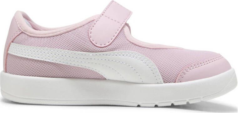 Puma Courtflex V3 Lina V sneakers met opening en klittenband roze wit