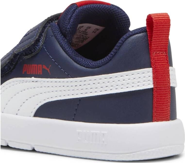 Puma Courtflex V3 V sneakers donkerblauw wit rood