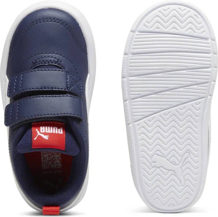 Puma Courtflex V3 V sneakers donkerblauw wit rood