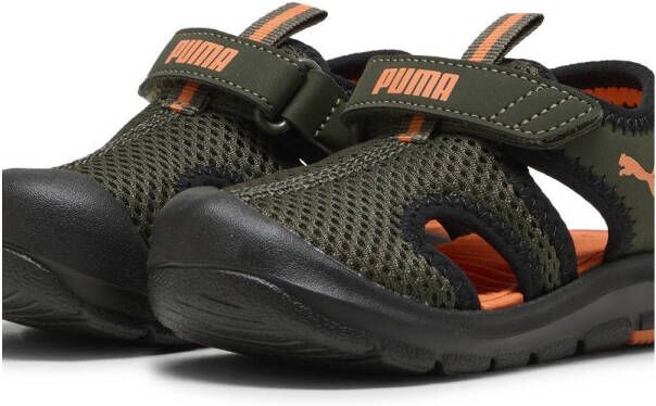 Puma Fun Racer Sandal Mesh V sandalen olijfgroen zwart oranje