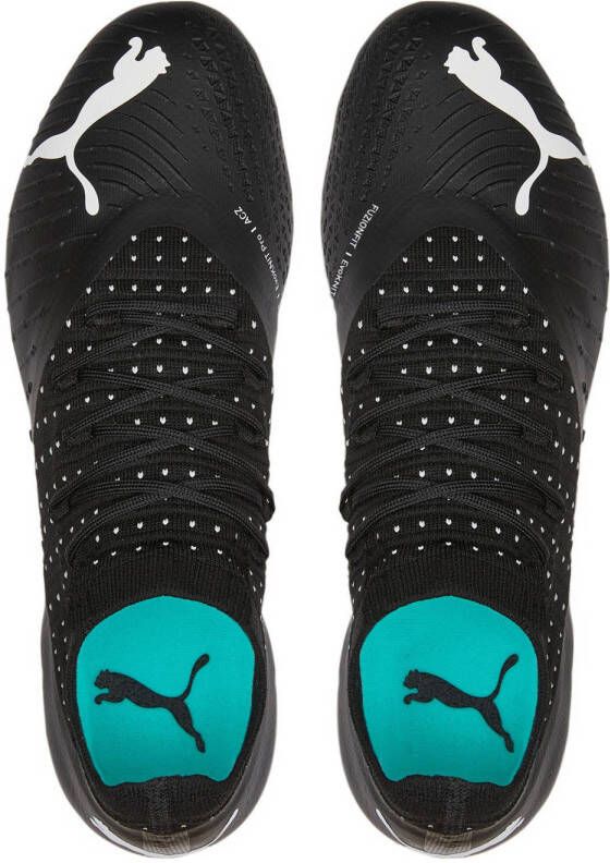 Puma Future 3.4 FG AG Sr. voetbalschoenen zwart aqua wit