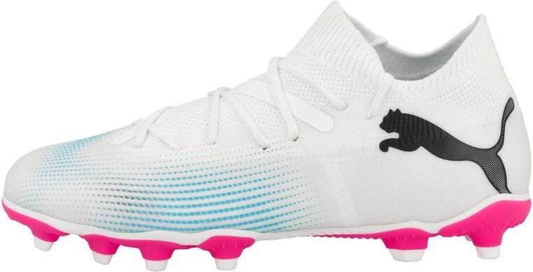 Puma Future 7 Match FG AG Junior voetbalschoenen wit zwart fuchsia