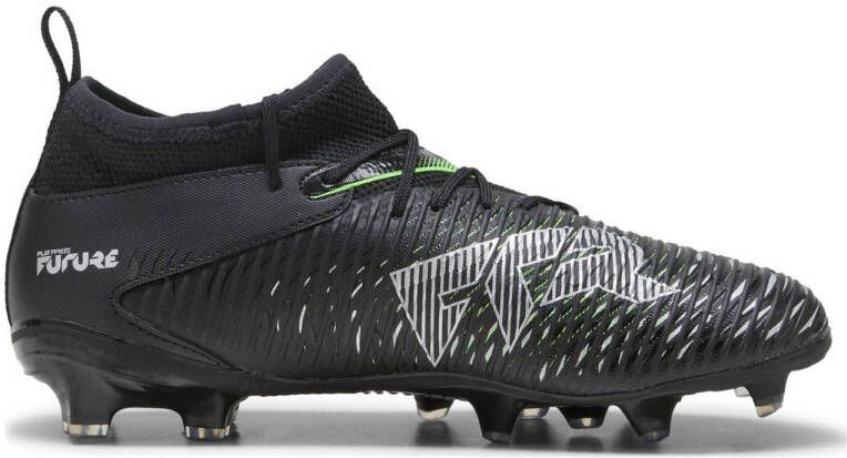 Puma Future 8 Match FG AG Junior voetbalschoenen zwart lichtgrijs groen