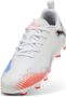 PUMA FUTURE 8 PLAY FG AG Jr Unisex Sportschoenen White- Black-Glowing Red - Thumbnail 4