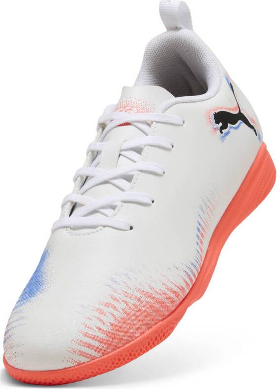 Puma Future 8 Play junior zaalvoetbalschoenen wit zwart rood