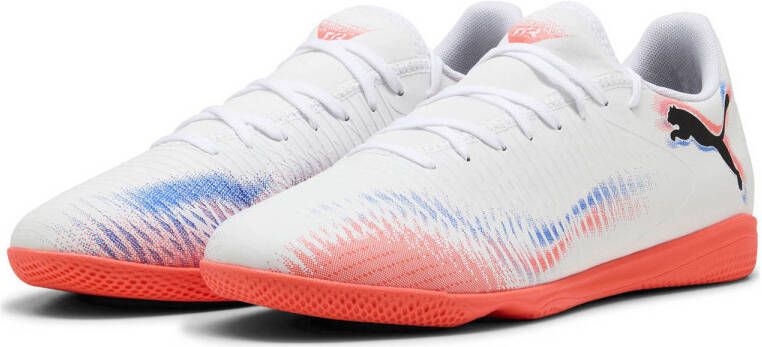 Puma Future 8 Play senior zaalvoetbalschoenen wit oranje blauw