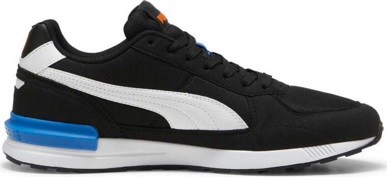 Puma Graviton sneakers zwart wit kobaltblauw oranje