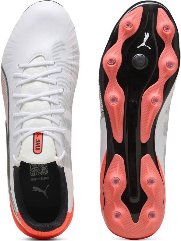 Puma KING Match senior voetbalschoenen wit oranje