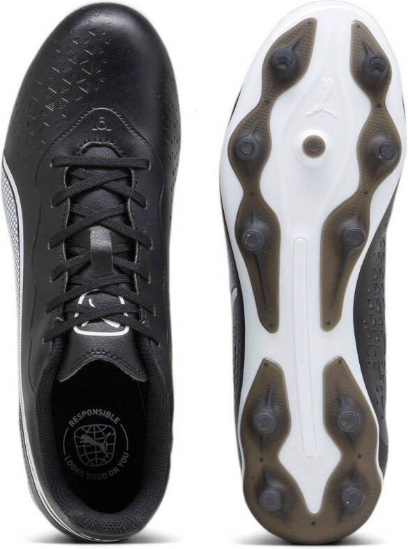 Puma King Match senior voetbalschoenen zwart wit