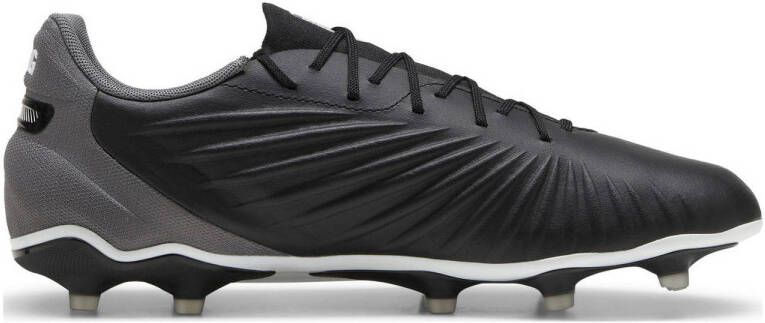 Puma KING Match senior voetbalschoenen zwart wit grijs