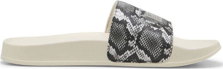 Puma Leadcat 2.0 Snake Chic badslippers slangenprint ecru zilver
