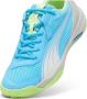 Puma Nova Court padelschoenen lichtblauw limegroen wit - Thumbnail 2