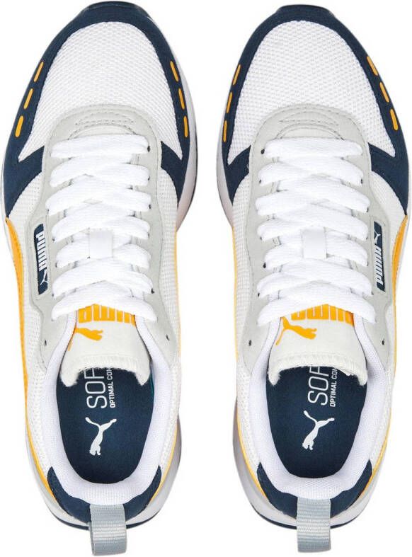 Puma R78 Runner sneakers wit geel donkerblauw