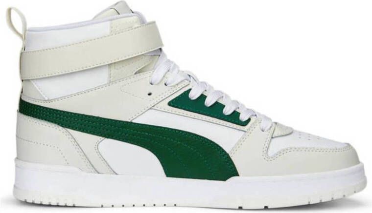 PUMA RBD Game Halfhoge Sneaker Mannen Wit groen beige