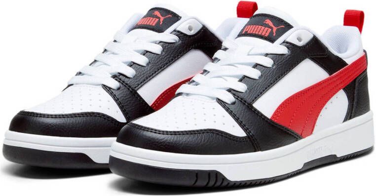 Puma Rebound V6 Lo sneakers wit rood zwart