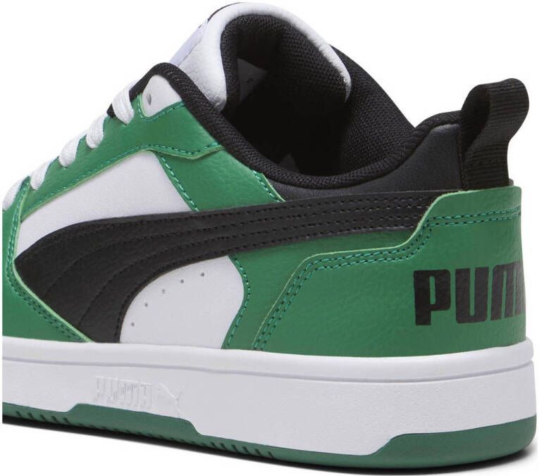 Puma Rebound V6 Lo sneakers wit zwart groen