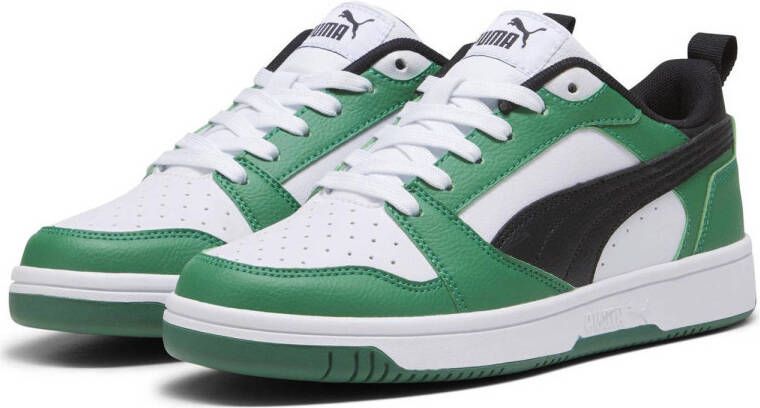 Puma Rebound V6 Lo sneakers wit zwart groen