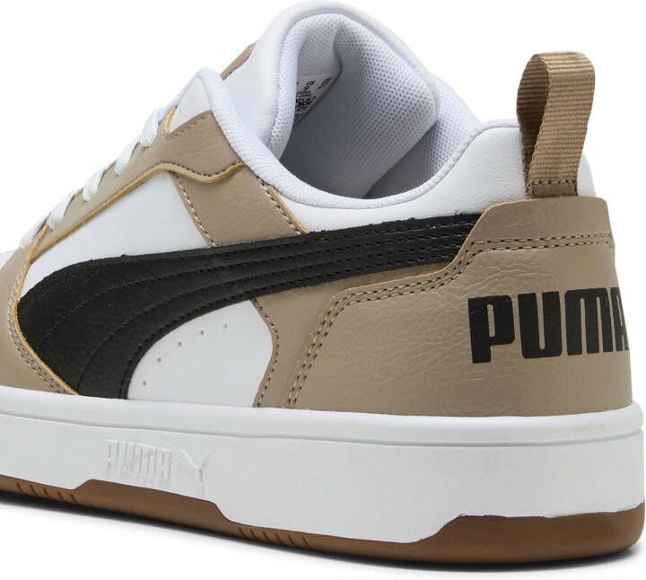 PUMA Rebound v6 Low Unisex Sneakers White- Black-Ice Coffee