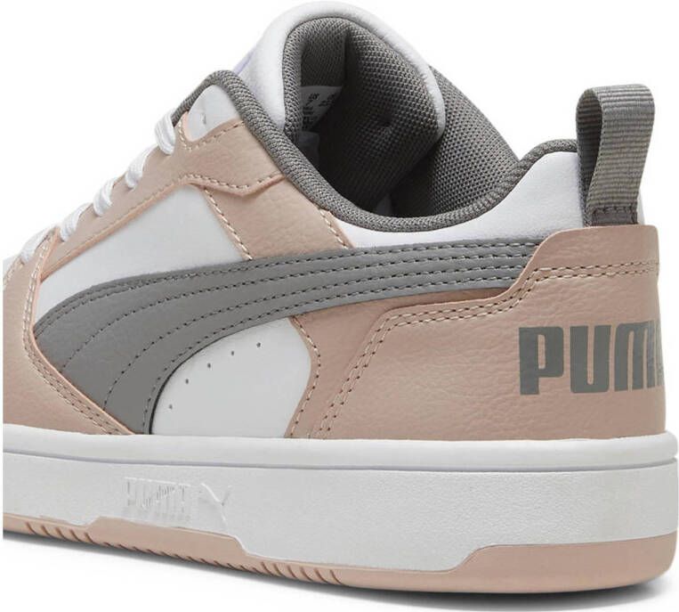 Puma Rebound V6 Low sneakerse ecru wit grijs