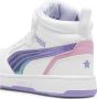 Puma Rebound v6 Mid sneakers wit lila oudroze Jongens Meisjes Imitatieleer 28 - Thumbnail 4