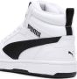 Puma Rebound v6 Mid V6 Mid sneakers lichtgrijs donkerblauw rood Jongens Meisjes Imitatieleer 39 - Thumbnail 8