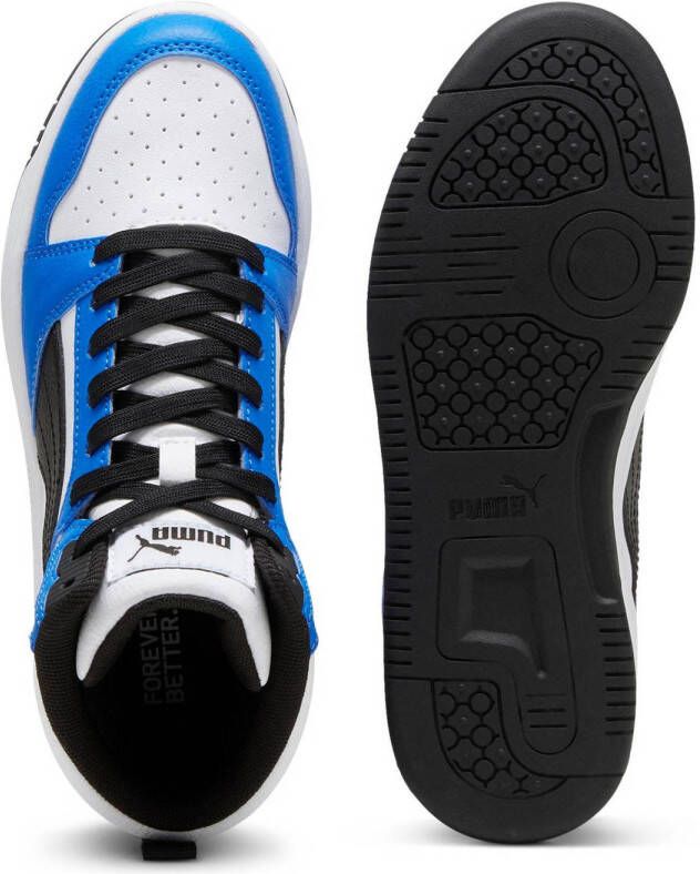 Puma Rebound V6 Mid sneakers wit zwart kobaltblauw