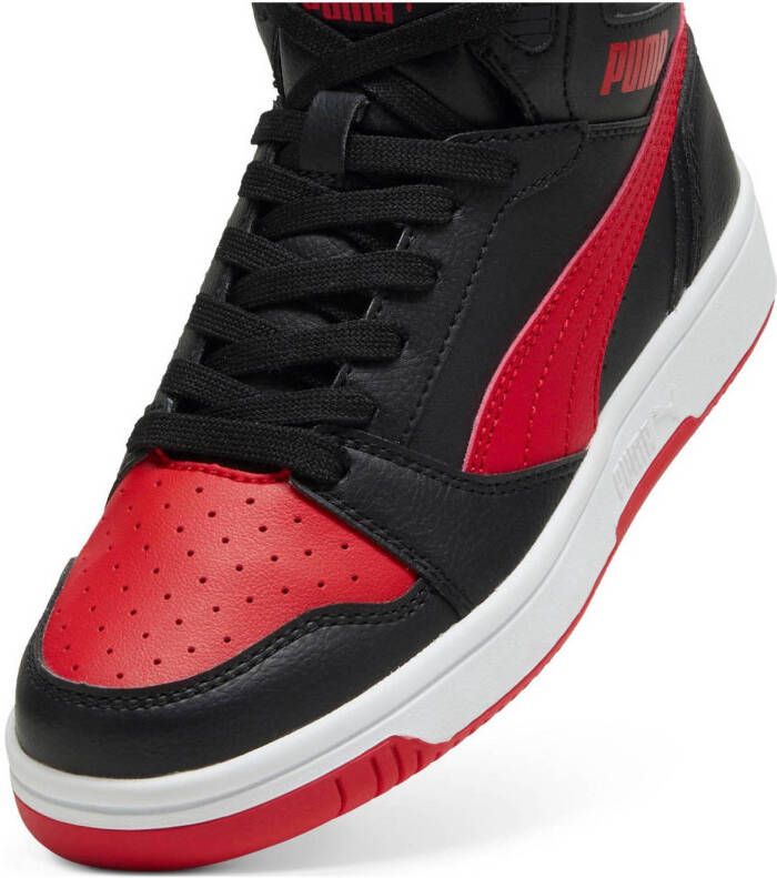 Puma Rebound V6 Mid sneakers zwart rood